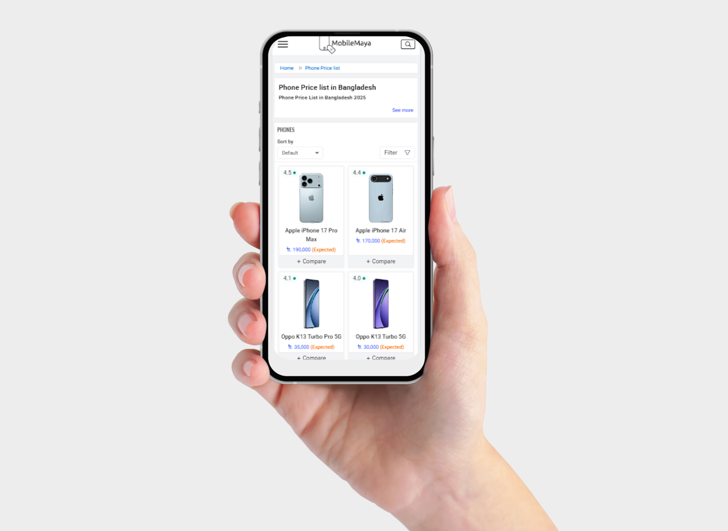 MobileMaya App Device Comparison