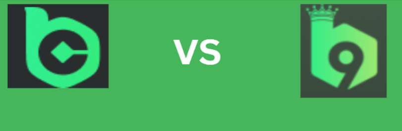 Image of BC.GAME logo Vs B9.GAME Logo shows evident similarity