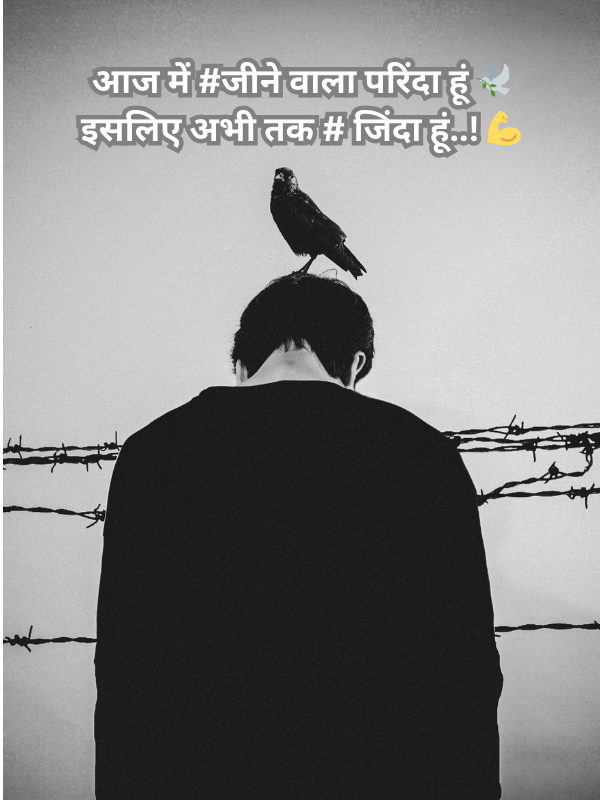 आज में #जीने वाला परिंदा हूं 🕊️ इसलिए अभी तक # जिंदा हूं..! 💪.png